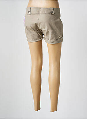 Short fermeture zippée sous rabat boutonné beige CAPRICINE.K femme