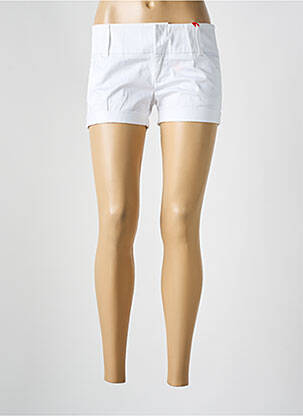 Short fermeture zippée sous rabat avec crochet blanc ILLUSION femme