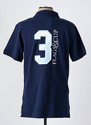 Polo stretch manches courtes bleu FLAGS & CUP homme