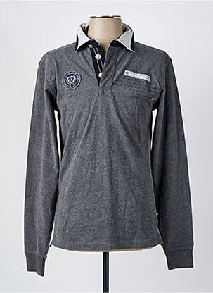 Polo tissage chiné manches longues gris EURO-STAR homme