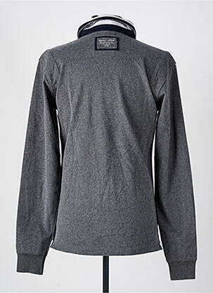 Polo tissage chiné manches longues gris EURO-STAR homme