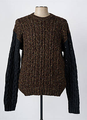 Pull maille torsadée manches longues marron DIESEL homme