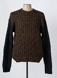 Pull maille torsadée manches longues marron DIESEL homme