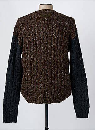 Pull maille torsadée manches longues marron DIESEL homme