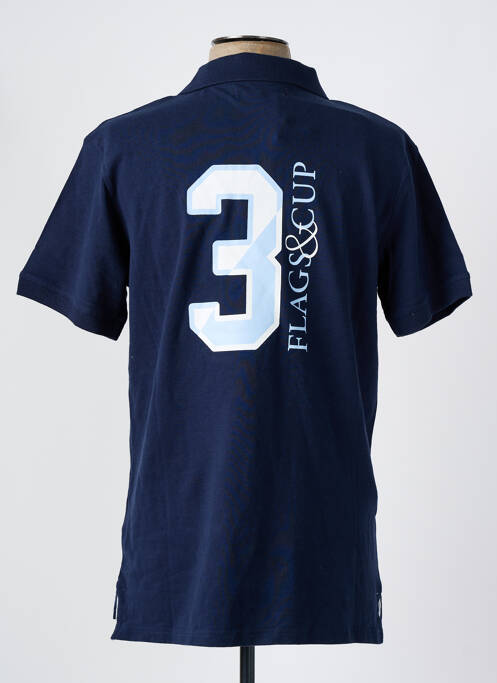 Polo bleu FLAGS & CUP pour homme