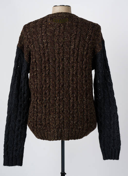 Pull maille torsadée manches longues marron DIESEL homme