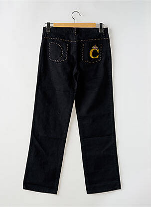 Pantalon droit fermeture zippée sous rabat boutonné taille normale noir ROBERTO CAVALLI femme