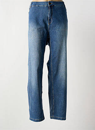 Jeans coupe droite effet usé délavé bleu QUÉ femme