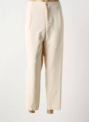 Pantalon droit stretch taille normale beige SYM femme
