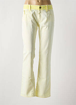 Pantalon droit stretch taille normale jaune FREESOUL femme