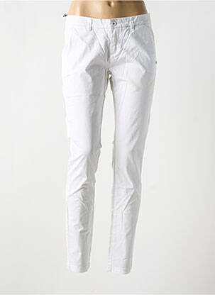 Pantalon slim tissage popeline taille normale blanc TREZ femme