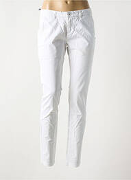 Pantalon slim tissage popeline taille normale blanc TREZ femme