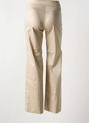 Pantalon droit fermeture zippée sous rabat boutonné taille normale beige DIANA GALLESI femme