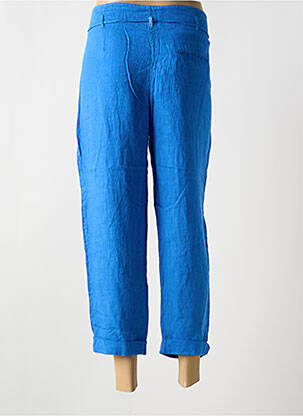 Pantalon 7/8 fermeture zippée sous rabat boutonné taille basse bleu DEHA femme
