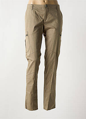 Pantalon chino tissage popeline taille normale vert CHRISTIAN AUDIGIER femme