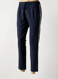 Pantalon chino broderie galons latéraux taille normale bleu GRACE & MILA femme