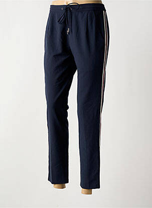 Pantalon chino broderie galons latéraux taille normale bleu GRACE & MILA femme