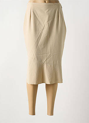 Jupe mi-longue stretch beige 20/20 femme