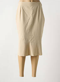 Jupe mi-longue fermeture zip latéral beige 20/20 femme