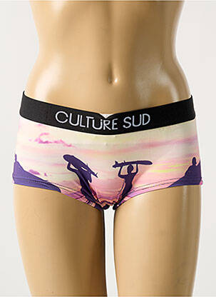 Shorty effet matière satinée violet CULTURE SUD femme