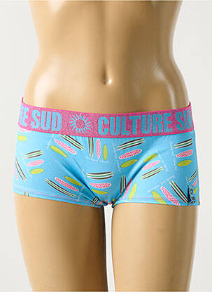 Shorty effet matière satinée bleu CULTURE SUD femme