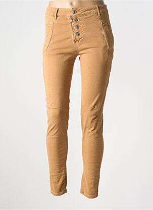 Jeans coupe slim stretch taille normale marron MELLY & CO femme