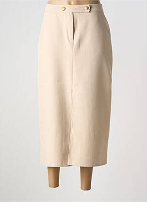 Jupe longue coupe droite beige CHARMING GIRL femme