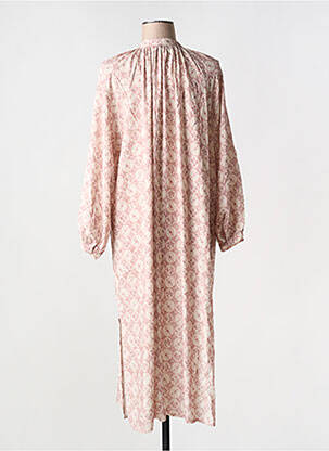 Robe mi-longue imprimé fantaisie manches longues rose INTUITION femme