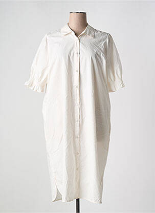 Robe mi-longue manches courtes manches courtes blanc CULTURE femme