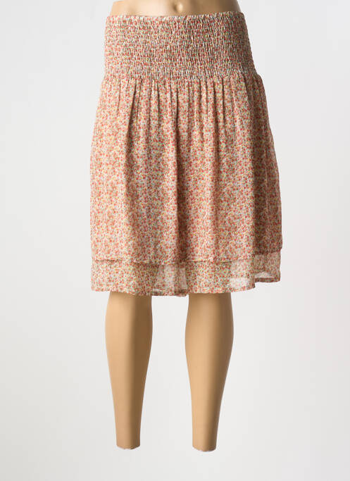 Jupe mi-longue orange CULTURE pour femme