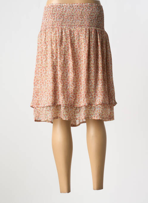 Jupe mi-longue orange CULTURE pour femme