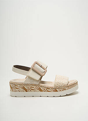 Sandales/nu pieds matière lisse talon de 4 à 6cm beige RIEKER femme