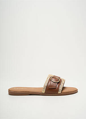 Mules/sabots tissage satiné talon plat jusqu'à 3cm marron LPB femme