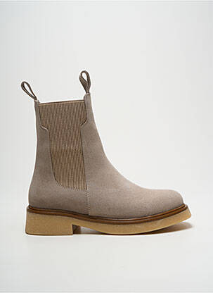 Bottines/boots nubuck talon plat jusqu'à 3cm beige LA VIE EST BELLE femme