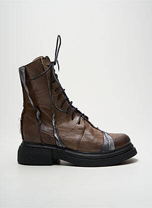 Bottines/boots matière lisse talon de 4 à 6cm marron PAPUCEI femme