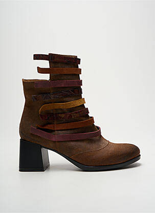 Bottines/boots nubuck talon de 4 à 6cm marron PAPUCEI femme