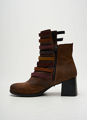Bottines/boots nubuck talon de 4 à 6cm marron PAPUCEI femme