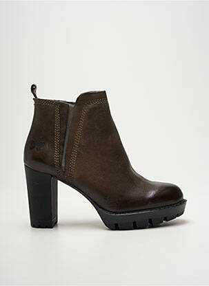 Bottines/boots matière lisse talon de 7 à 9cm vert FELMINI femme