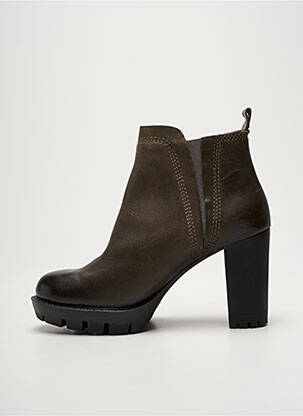 Bottines/boots matière lisse talon de 7 à 9cm vert FELMINI femme