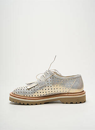 Derbies tissage satiné talon plat jusqu'à 3cm argent REGARD femme