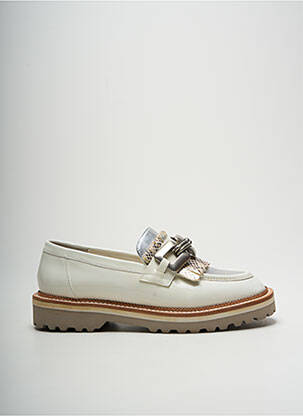 Mocassins matière lisse talon plat jusqu'à 3cm blanc REGARD femme