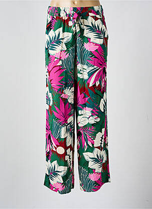 Pantalon droit tissage popeline taille normale vert DES PETITS HAUTS femme