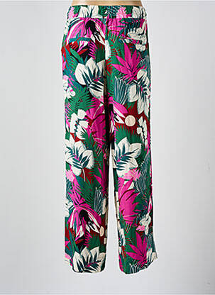 Pantalon droit tissage popeline taille normale vert DES PETITS HAUTS femme