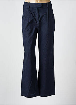 Pantalon droit tissage popeline taille normale bleu FRNCH femme