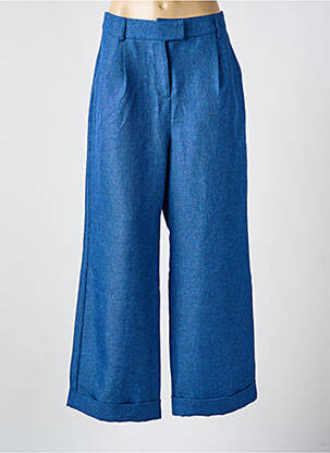Pantalon large fermeture zippée sous rabat avec crochet taille normale bleu FRNCH femme