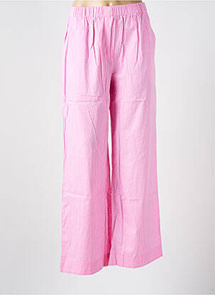Pantalon large tissage popeline taille normale rose GRACE & MILA femme