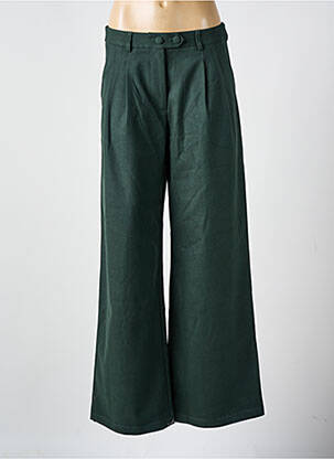 Pantalon large fermeture zippée sous rabat boutonné taille normale vert LA PETITE ETOILE femme