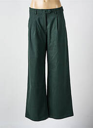 Pantalon large fermeture zippée sous rabat boutonné taille normale vert LA PETITE ETOILE femme