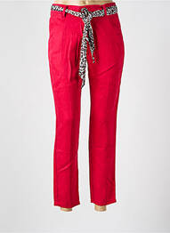 Pantalon slim tissage popeline taille normale rose LABDIP femme