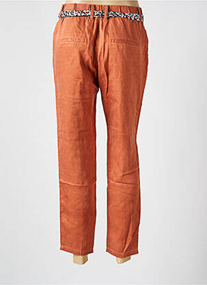 Pantalon slim tissage popeline taille normale marron LABDIP femme
